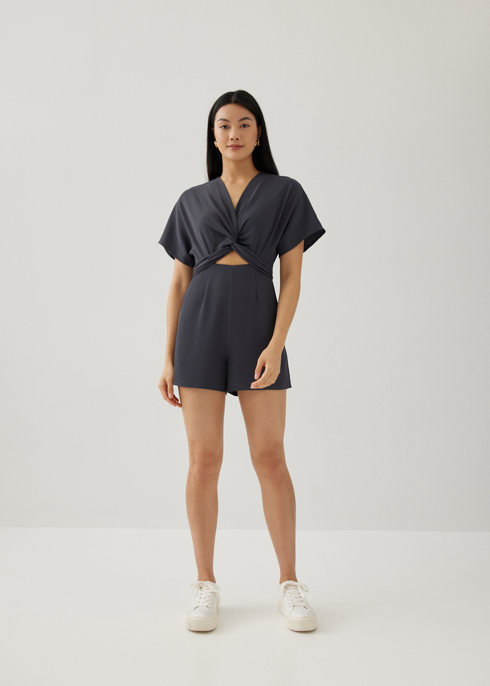 

Davine Twist Front Cut Out Romper-169-XS