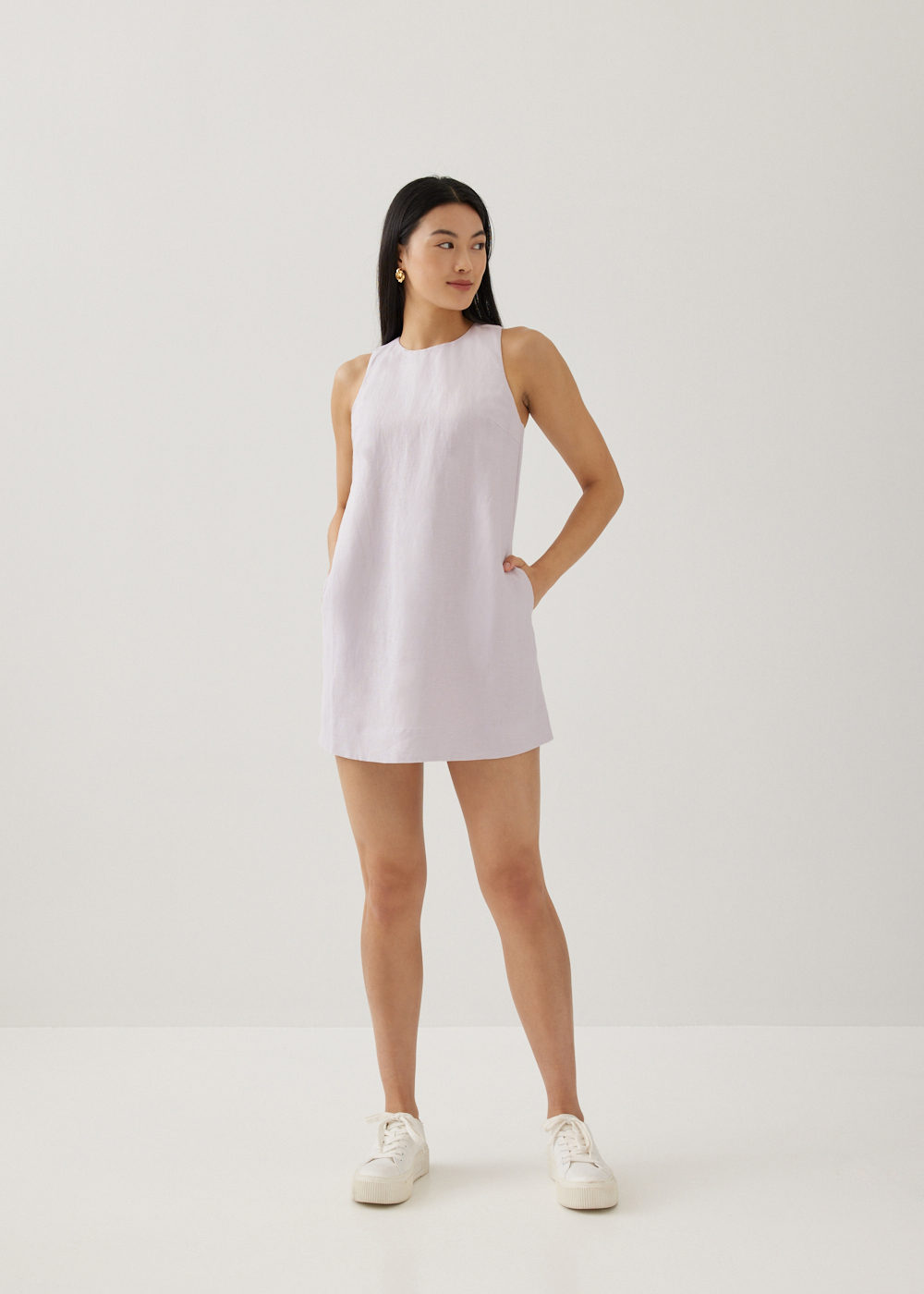 

Trista Linen Shift Dress-047-L