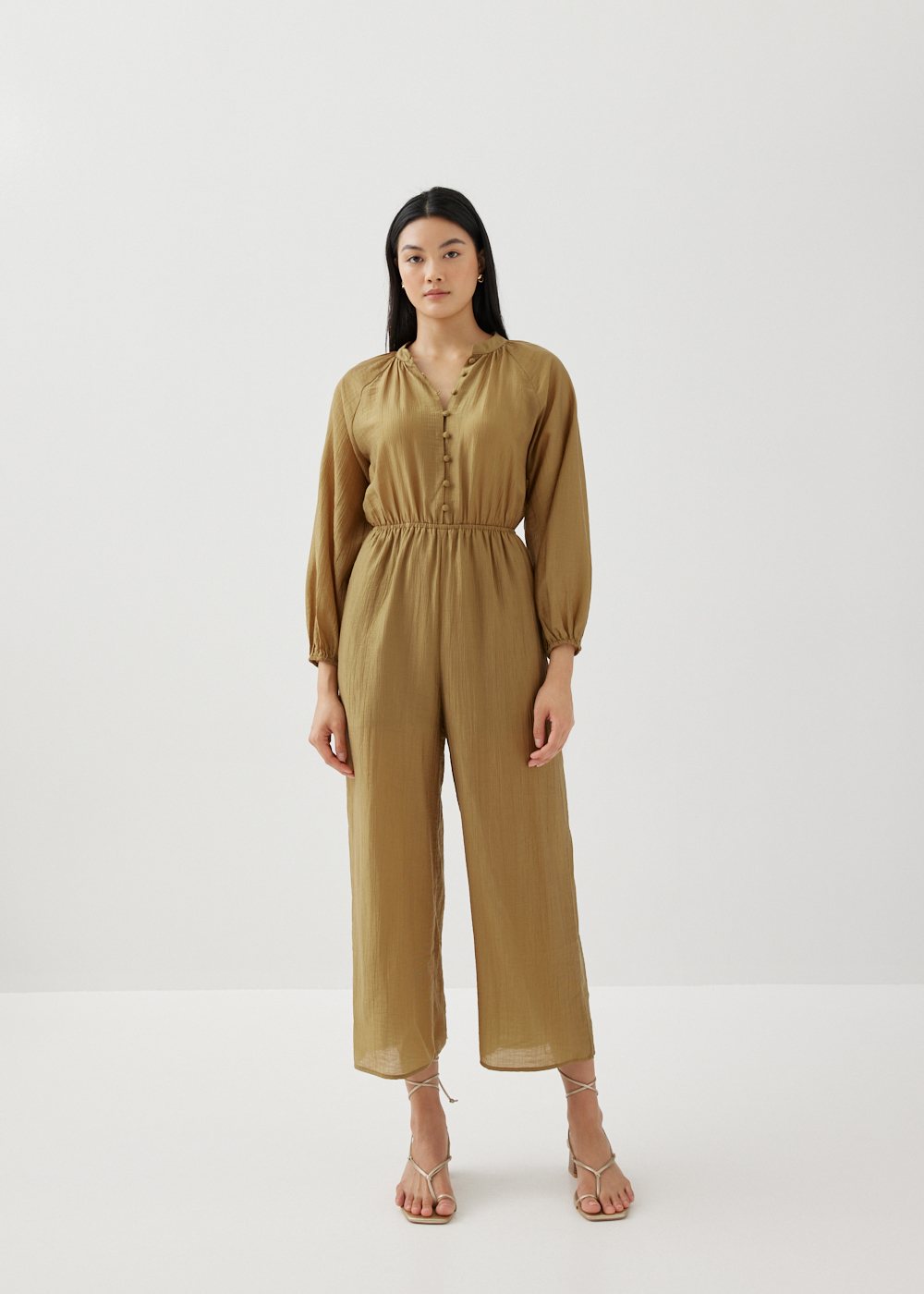 

Nikola Elastic Poet Sleeve Jumpsuit-157-S