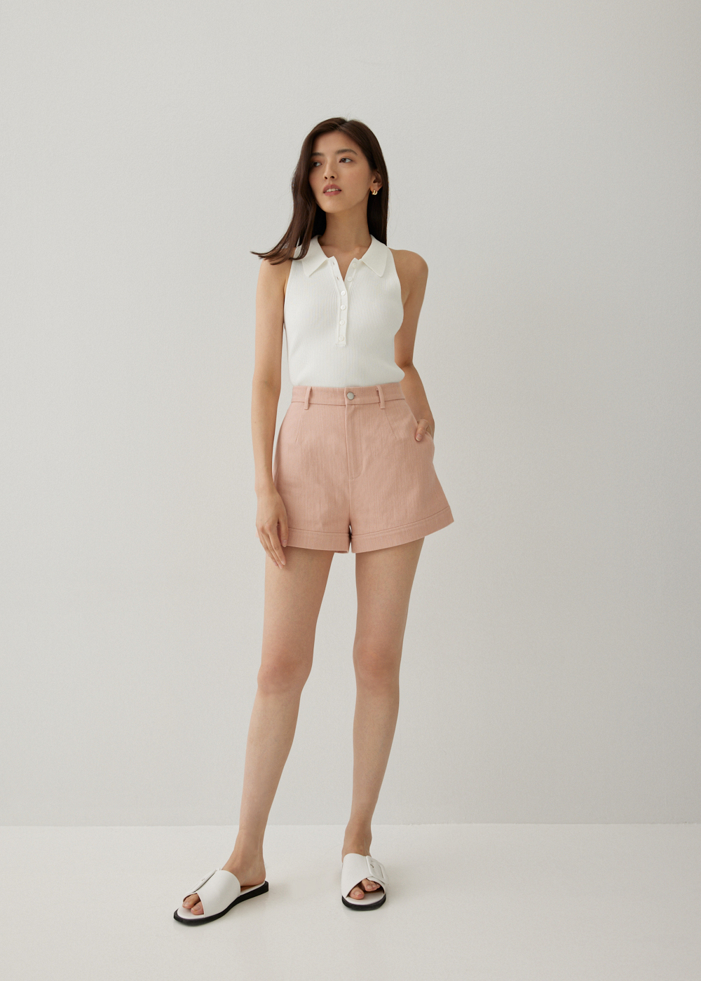 

Rowanne Denim Tailored Cuff Shorts-085-XL