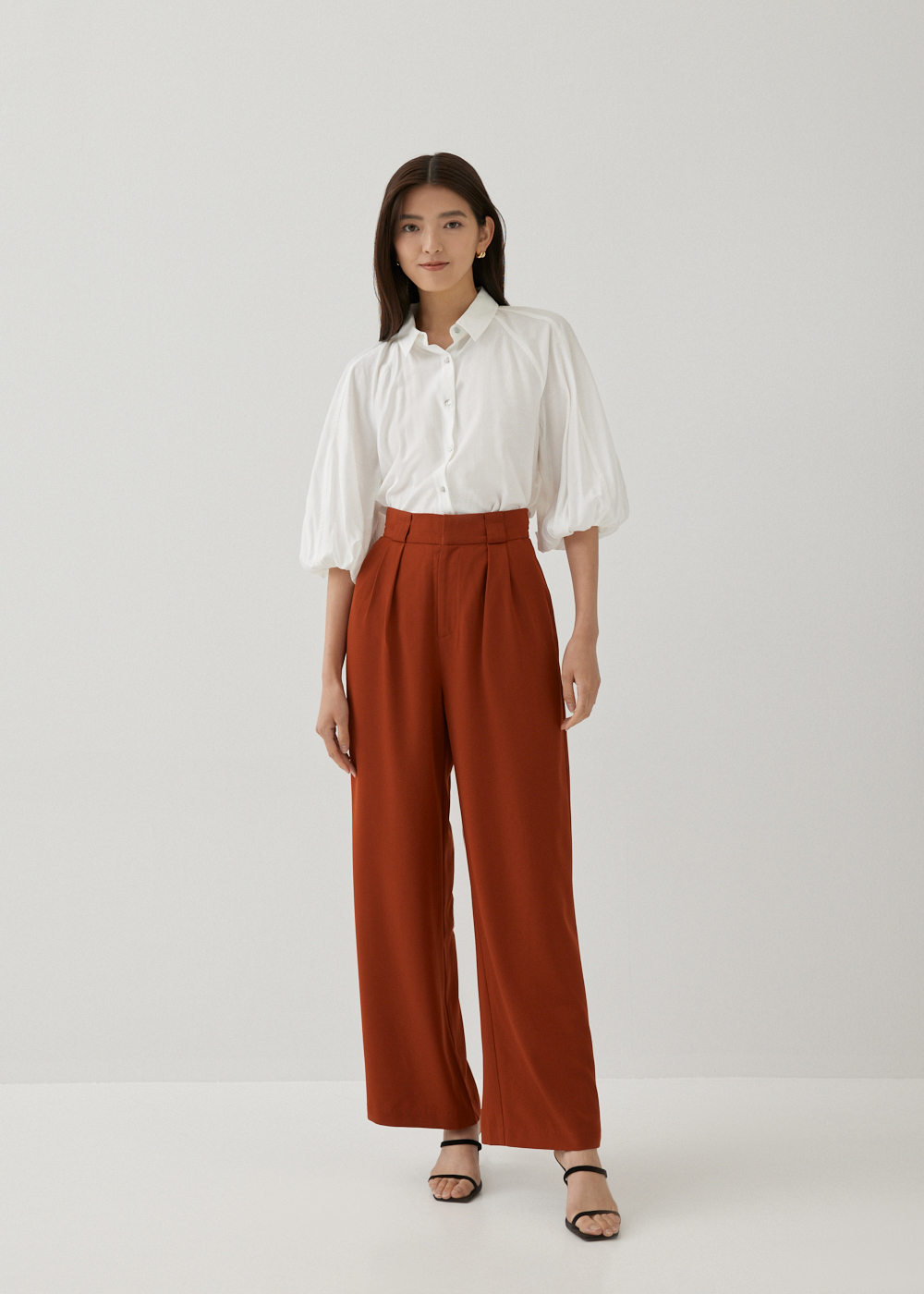 

Monalise Pleat Straight Leg Pants-250-S