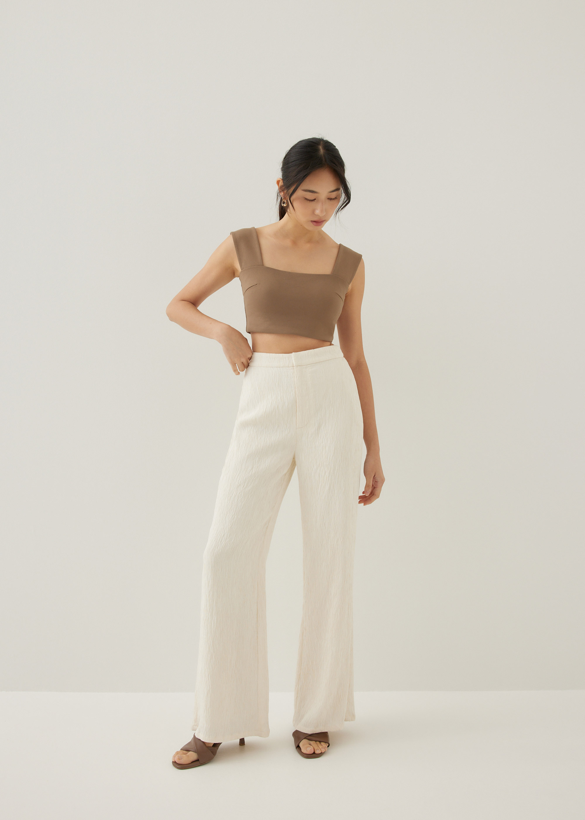 

Emory Textured Flare Pants-035-XS