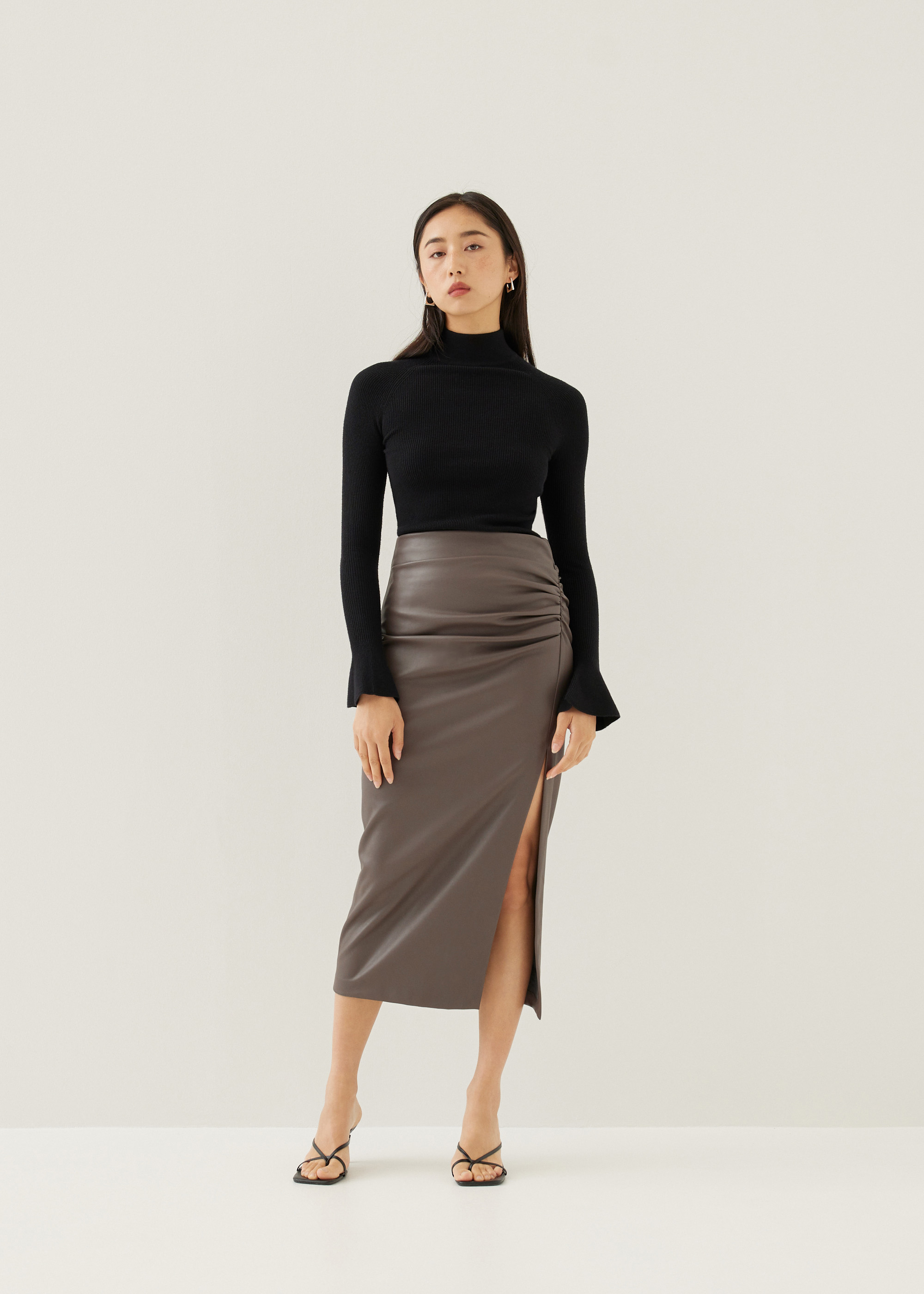 

Christie Pleather Column Midaxi Skirt-046-XL