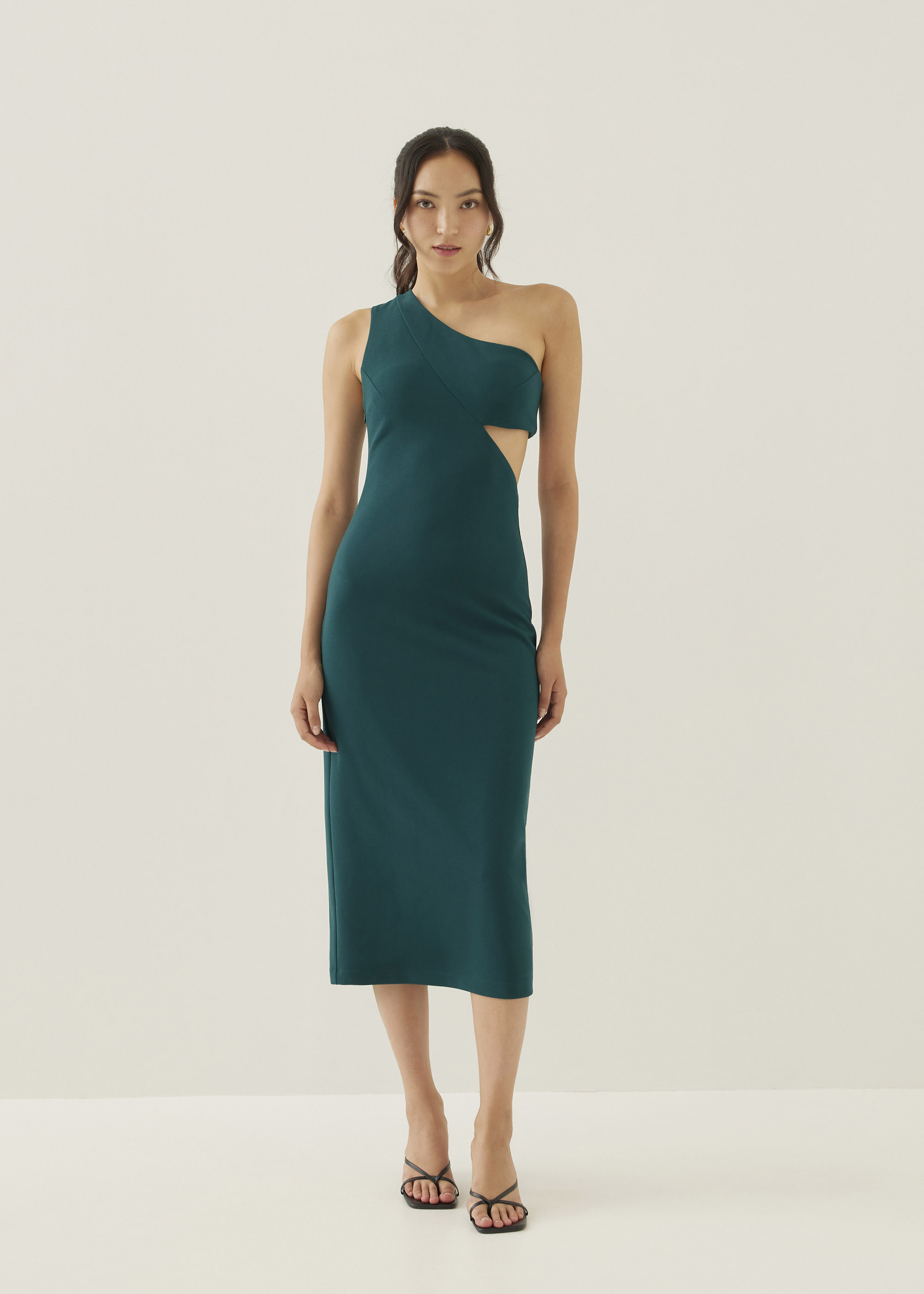 

Adaline Padded Asymmetric Midi Dress-072-S