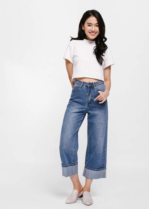 Buy Anna Culotte Jeans Medium Wash Love Bonito Singapore Shop Women S Fashion Online