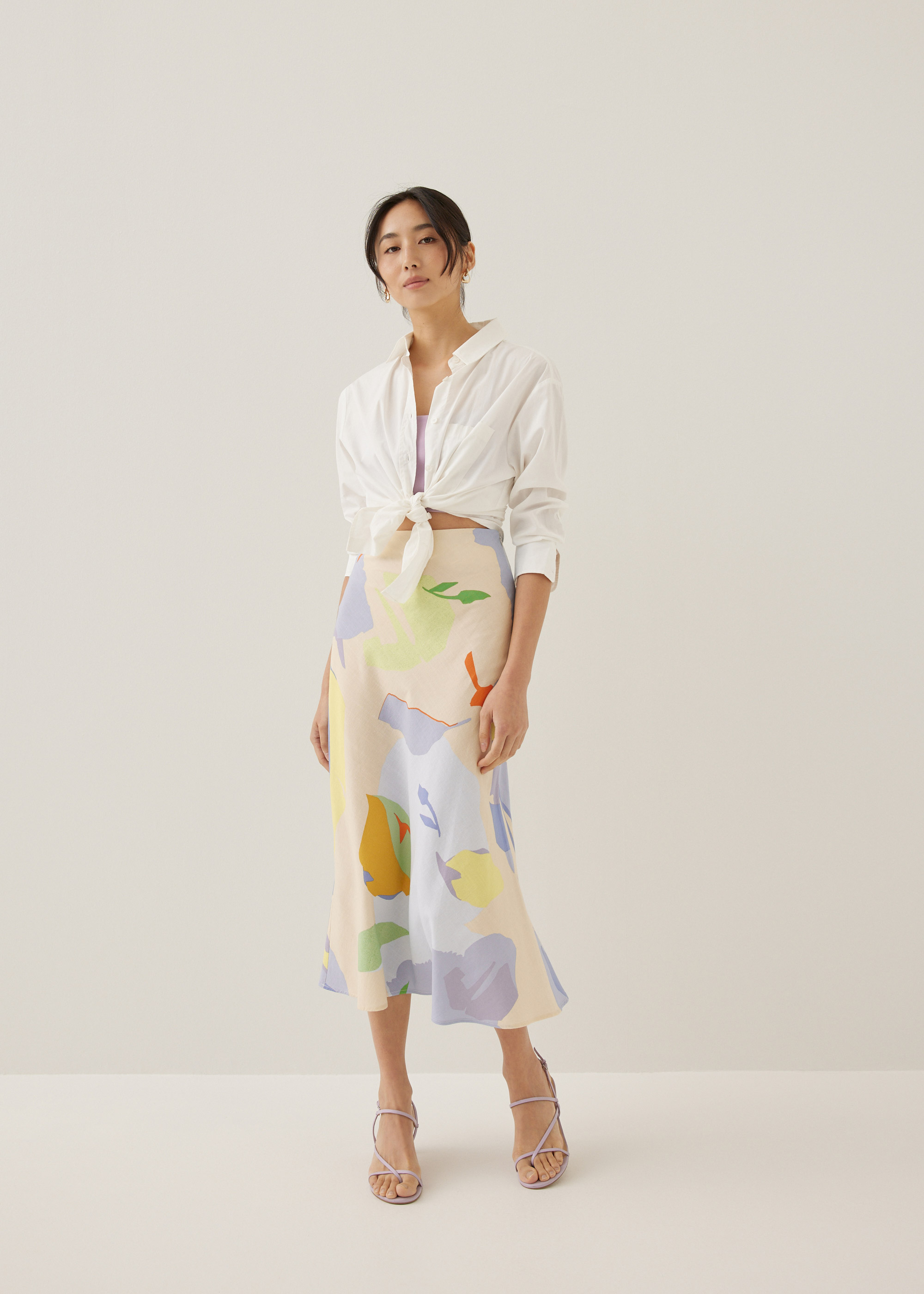 

Zandra Flare Midaxi Skirt in Tropical Mirage-261-L