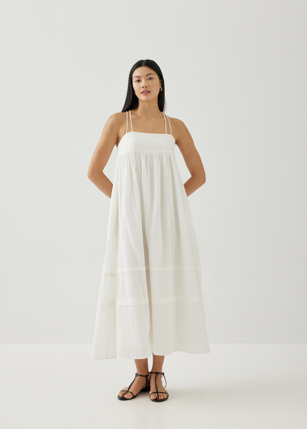 

Bryle Textured Cotton Midaxi Dress-031-XL
