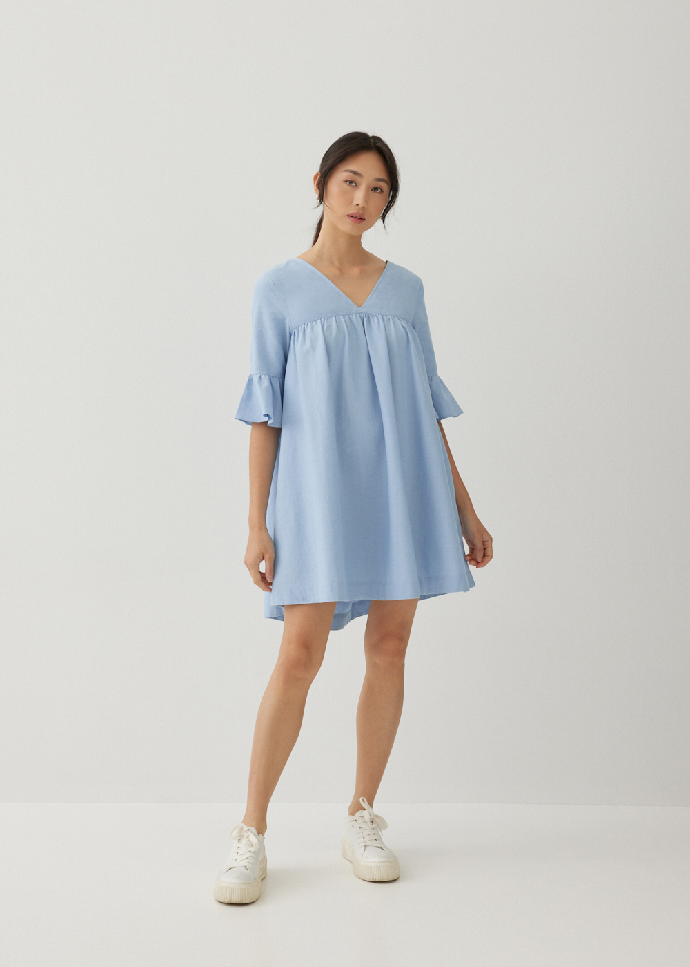 

Pristine Cotton Frill Sleeve Dress-261-XL