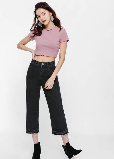 Buy Kellie 90s Straight Crop Jeans Love Bonito Singapore Shop Women S Fashion Online