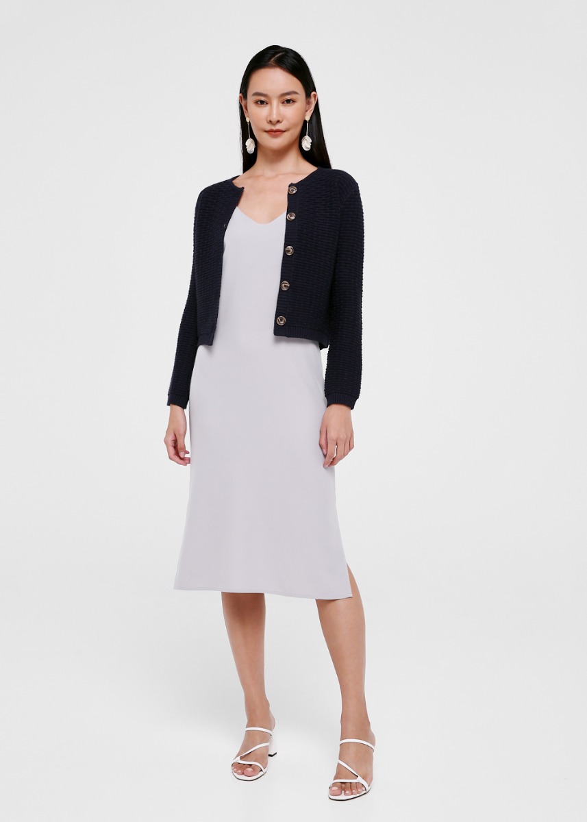 ribbed button down cardigan