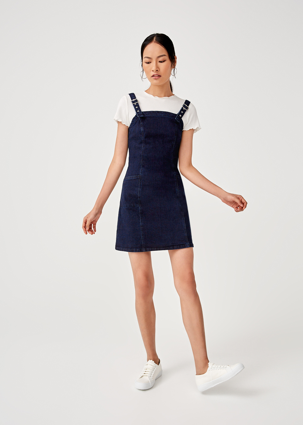 denim buckle dress