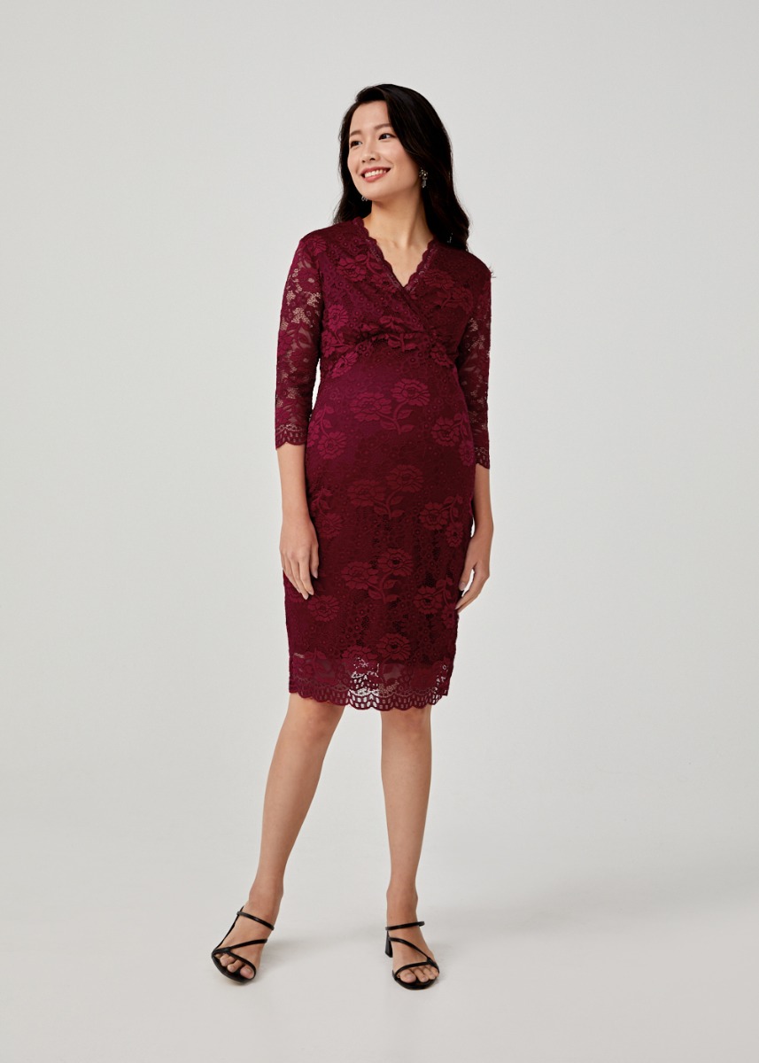 lace overlay bodycon dress