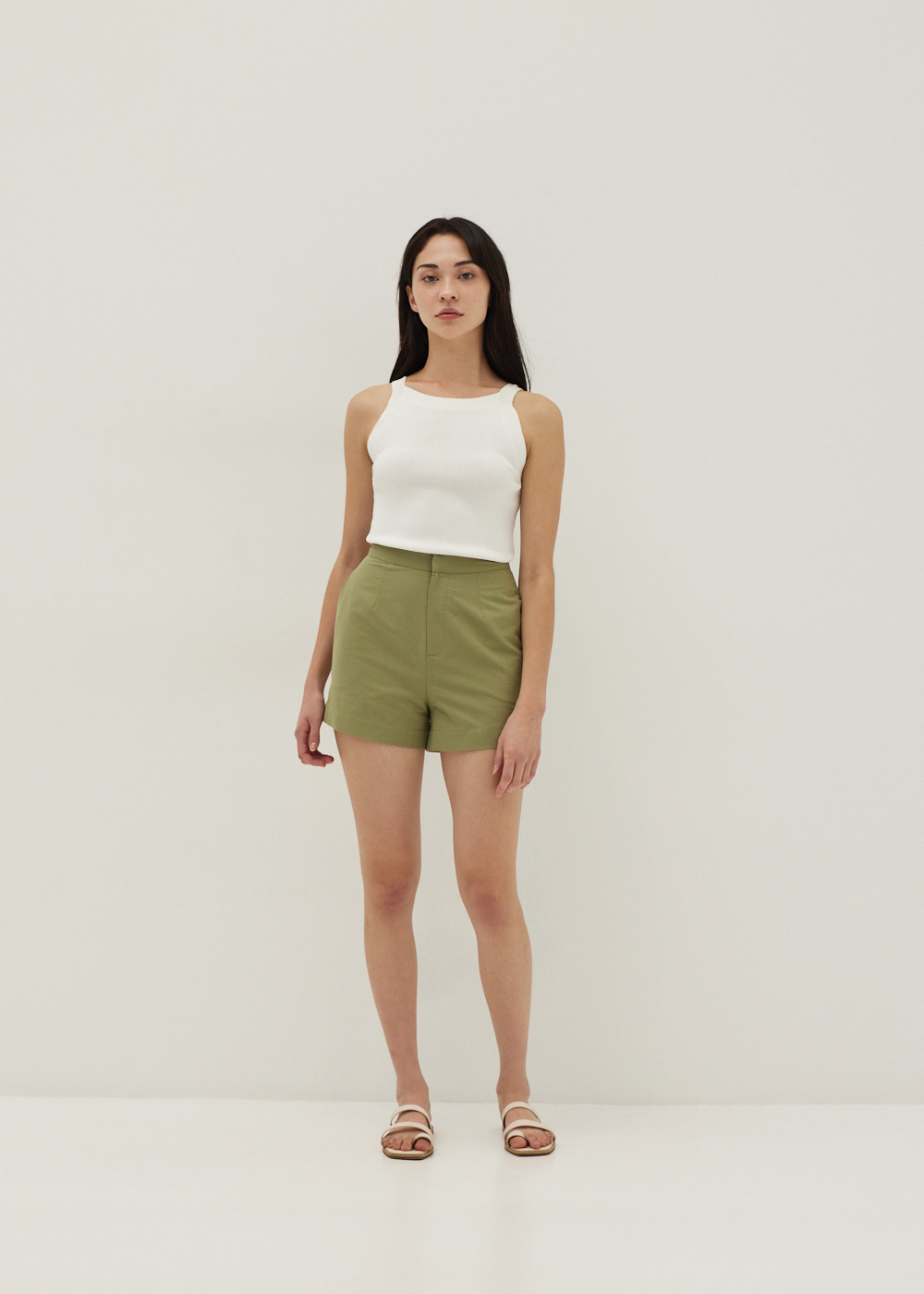 

Amita Tailored Cotton Shorts-048-XXS