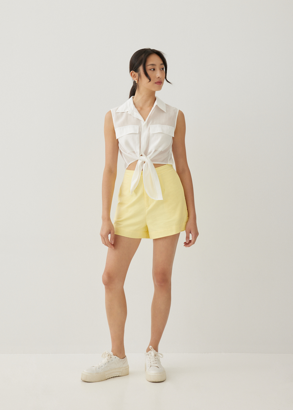 

Amita Cotton Tailored A-line Shorts-203-XL