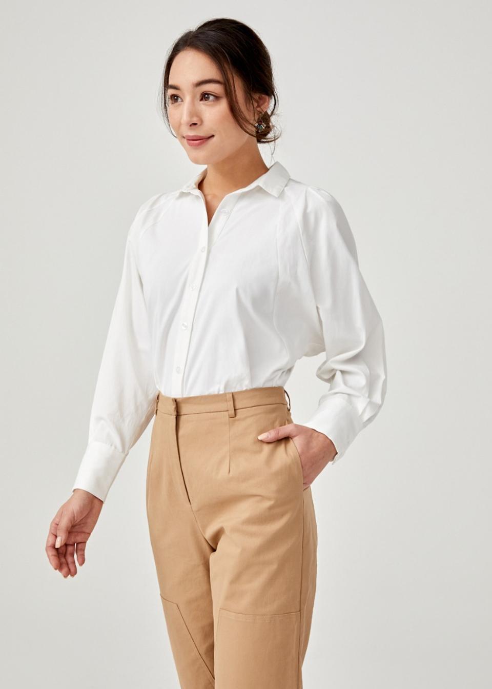 Buy Sheila Balloon Sleeve Button Down Shirt Love Bonito Singapore Shop Women S Fashion Online Love Bonito Sg Women S Fashion