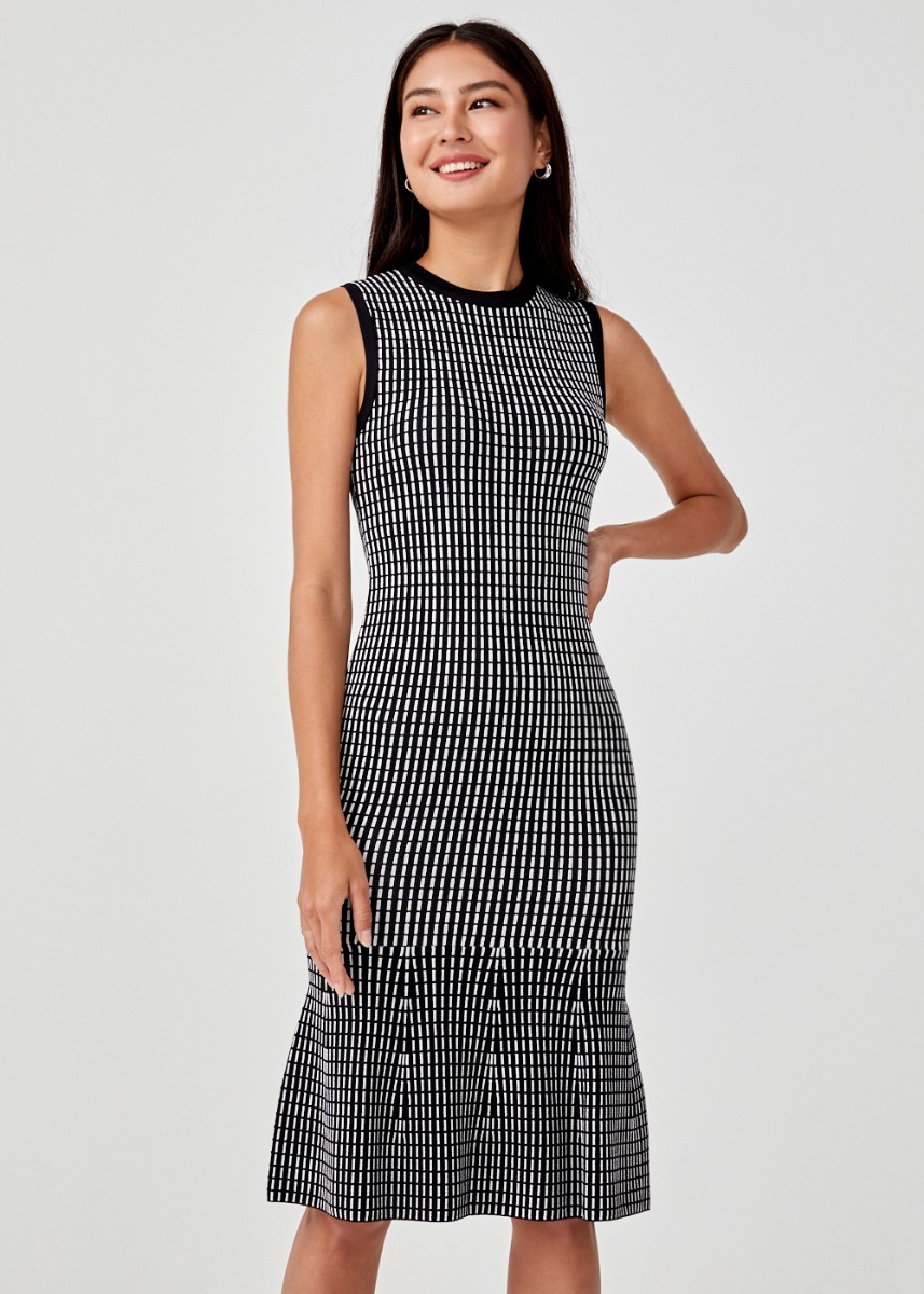 knitted peplum dress