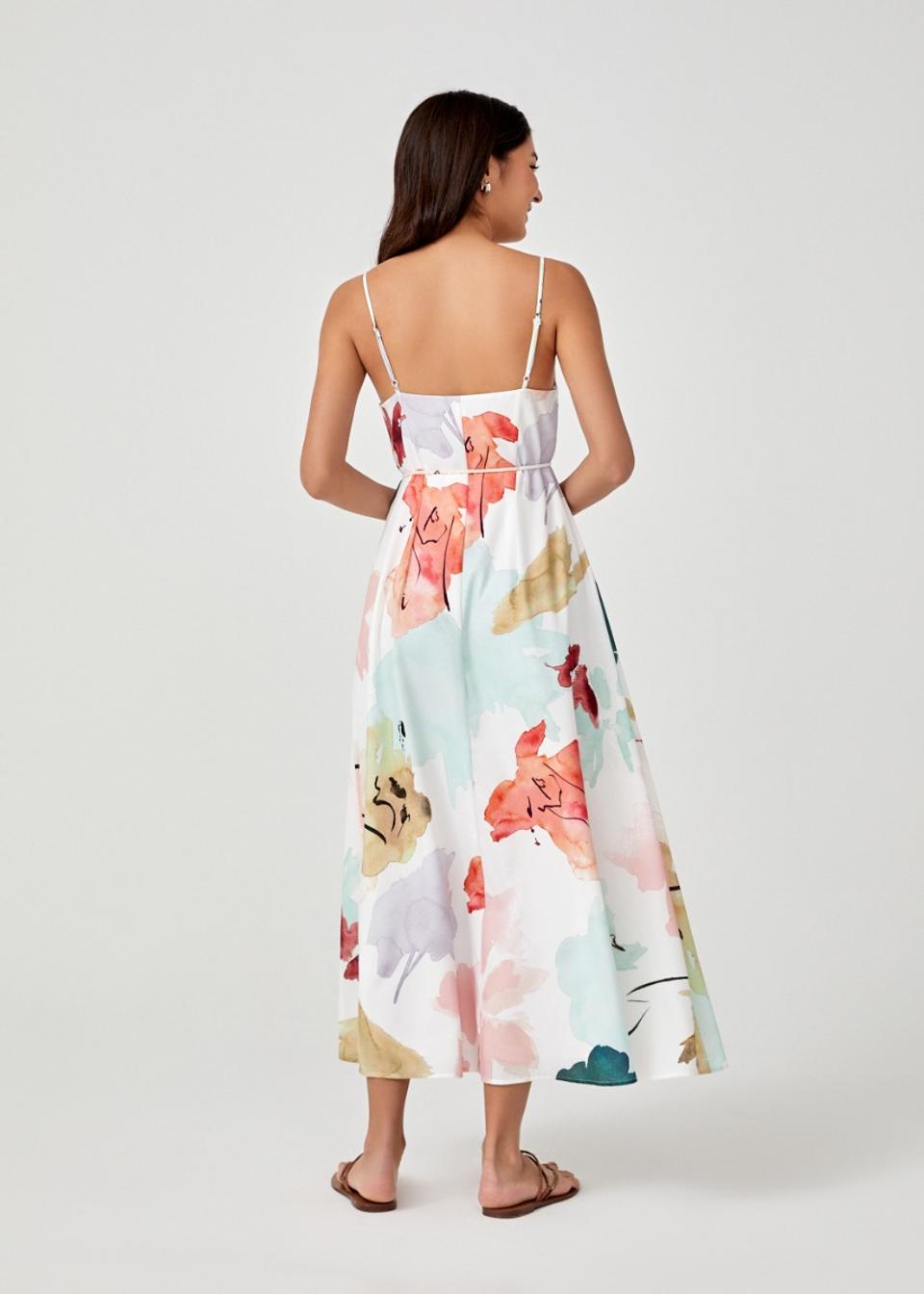 Desiree Strappy Maxi Dress in Floral Dance