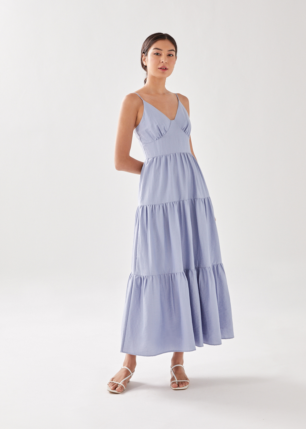 

Lainey Ruched Panel Camisole Maxi Dress-030-XXS