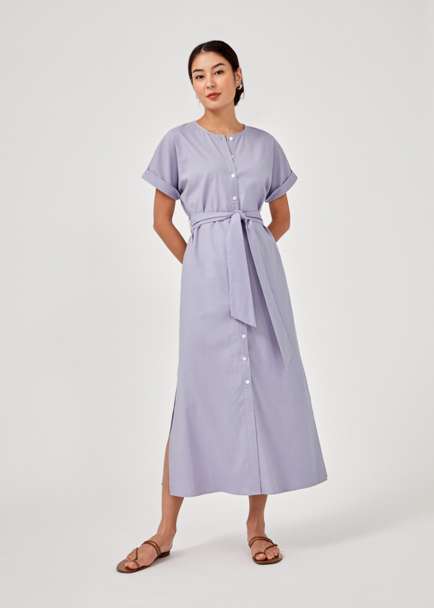 Maisy Button Down Linen Maxi Dress - ShopperBoard