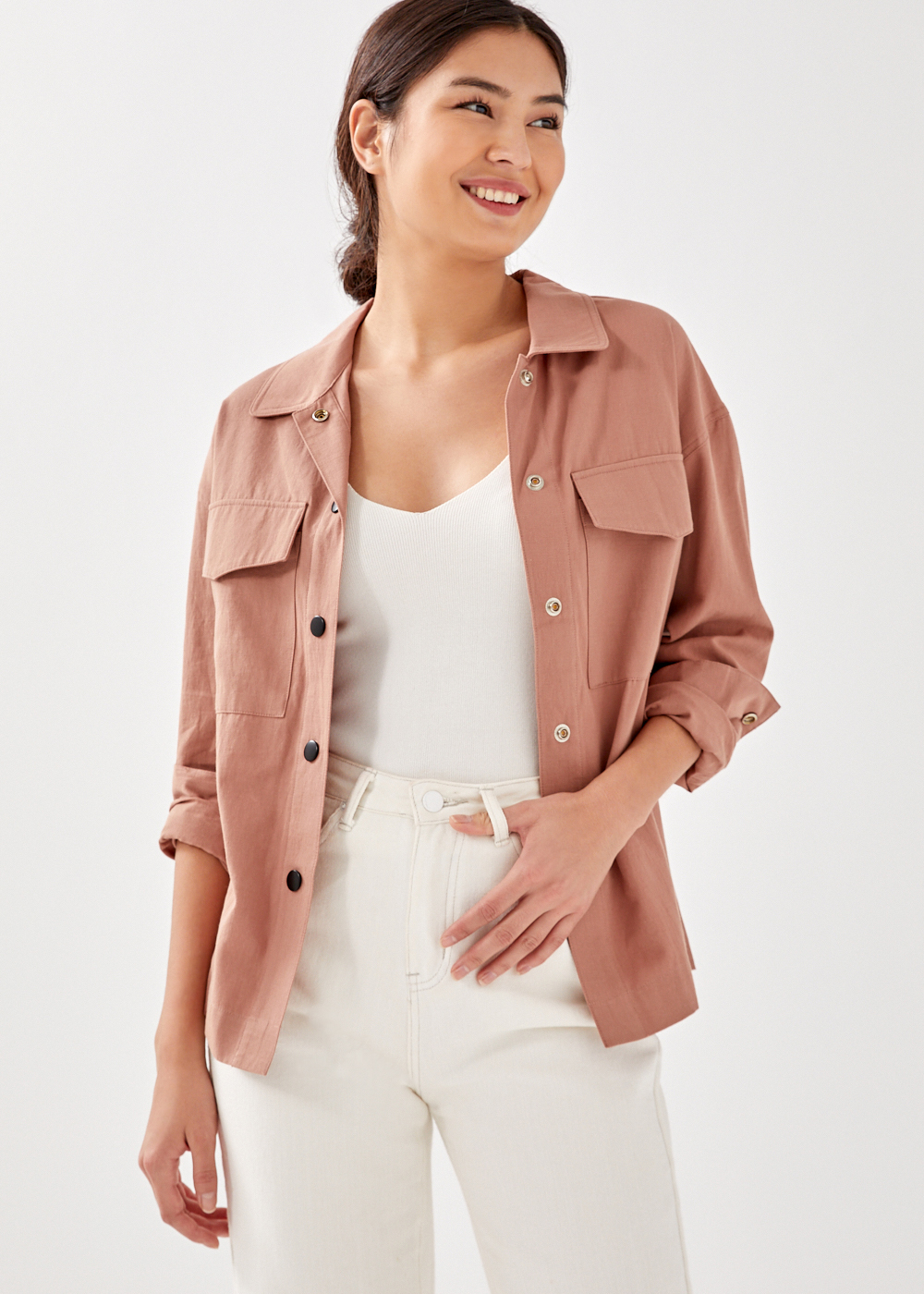 belted overshirt