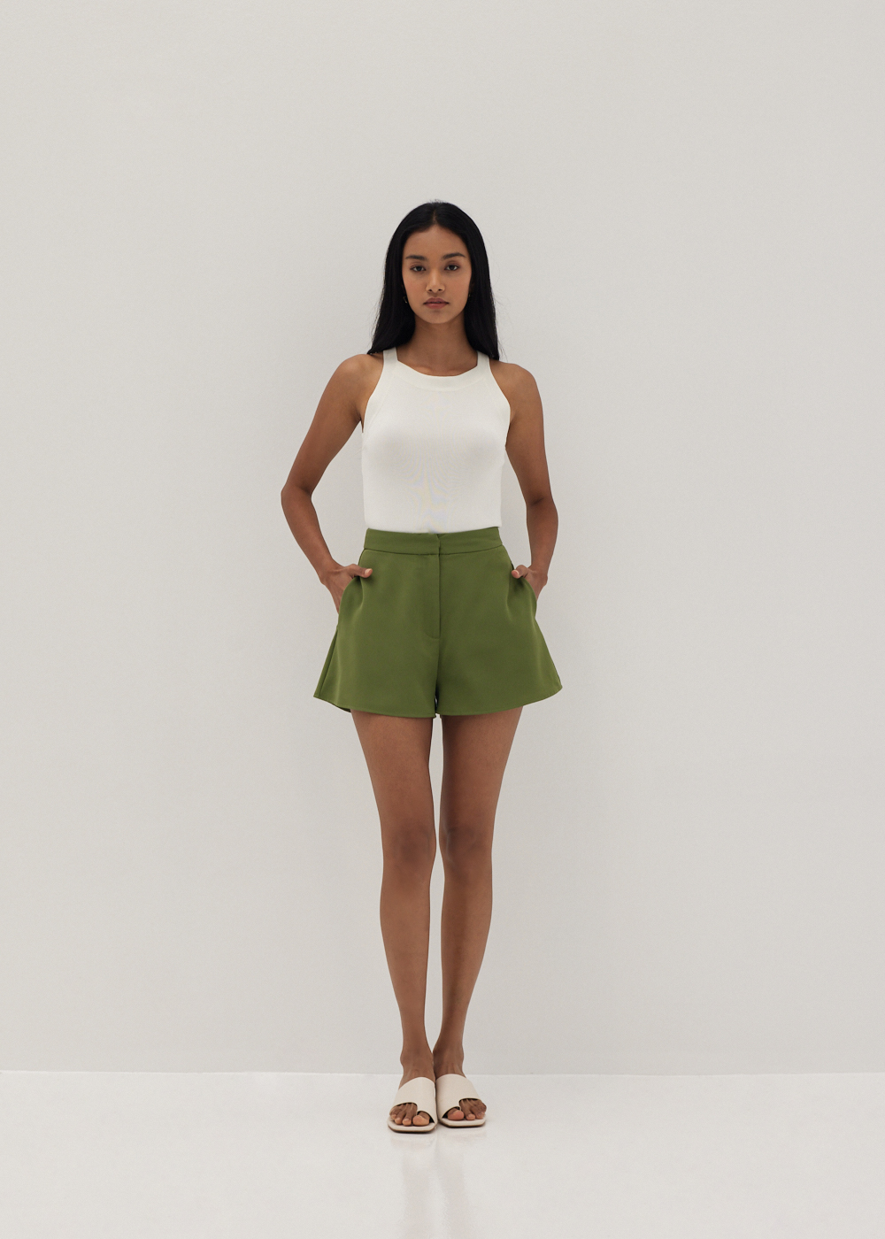 

Laylia Tailored A-line Shorts-155-S