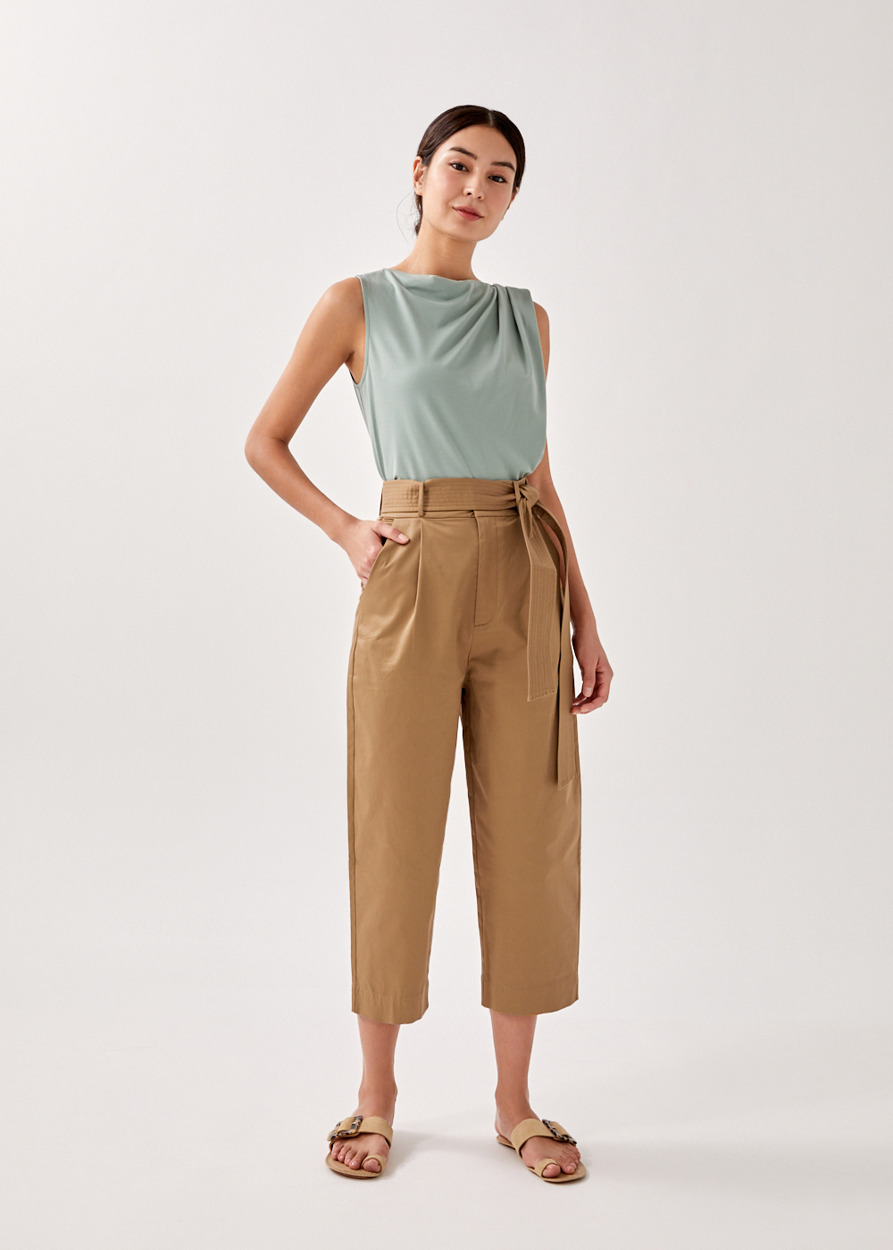 

Comesa Cropped Peg Leg Pants-124-XS