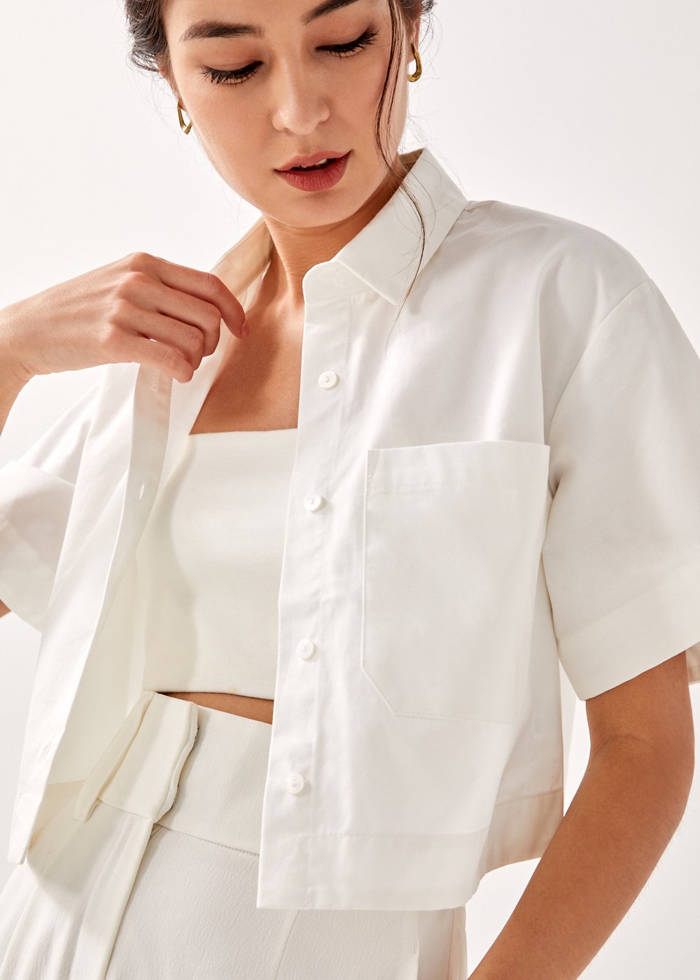 cropped dress shirt