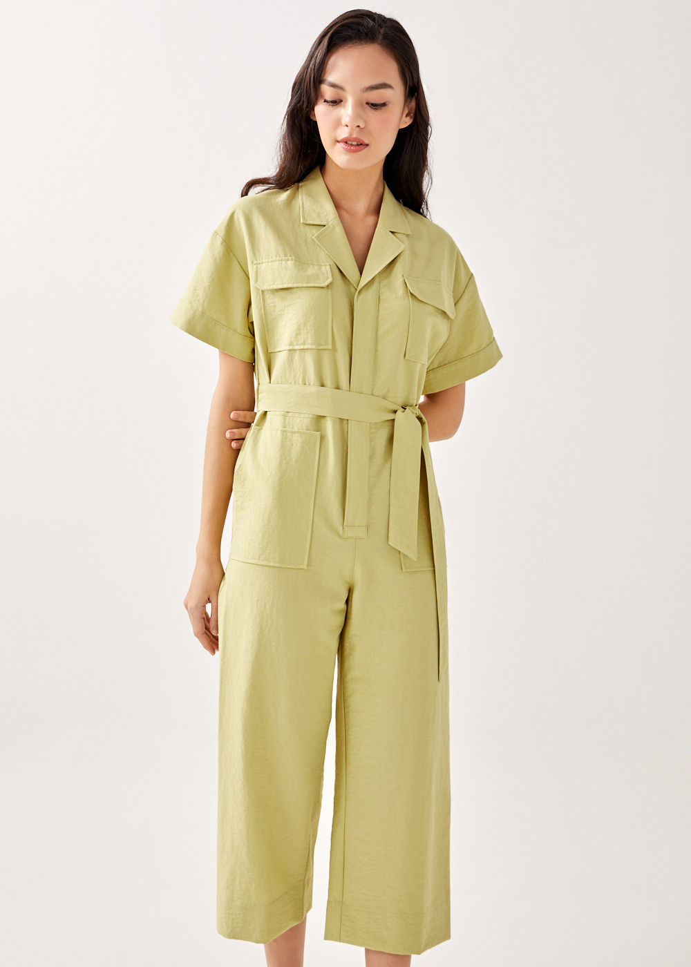 Buy Corelia Utilitarian Elastic Waist Jumpsuit Love, Bonito Singapore
