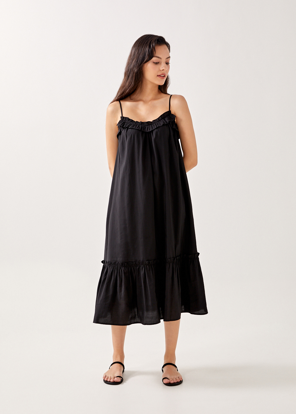 

Noveya Ruffle Midi Dress-014-M