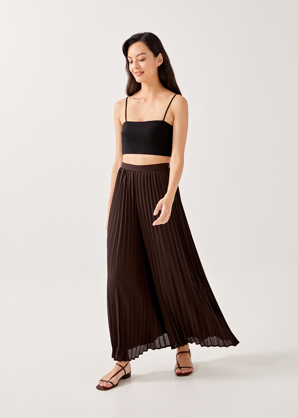 

Haley Pleated Wide Leg Pants-277-M