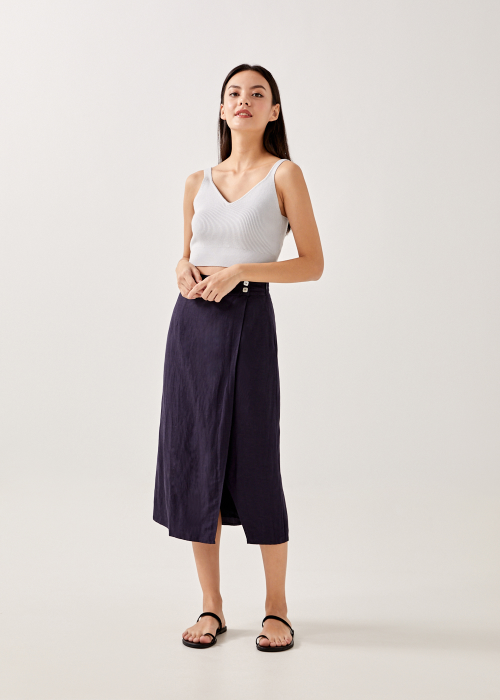 Buy Noemi Front Slit Wrap Skirt @ Love, Bonito Singapore | Shop