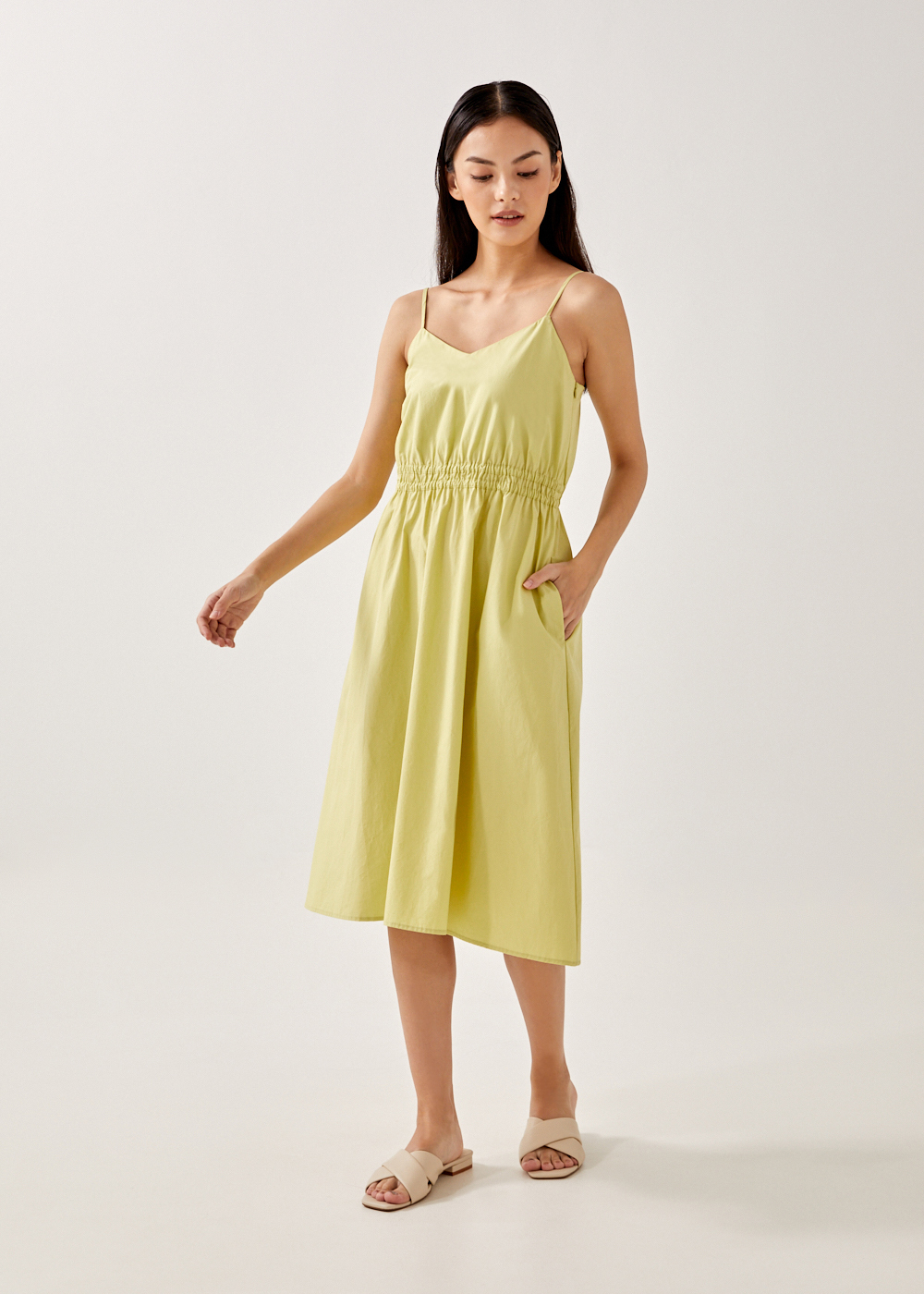 

Sonora Drawstring Camisole Midi Dress-108-M