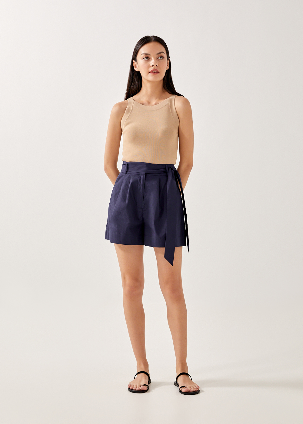 

Chessie Tailored Sash Shorts-052-M