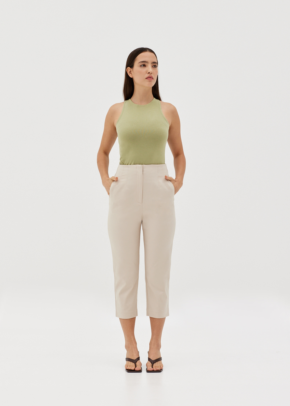 

Roxanne Cotton Tailored Peg Leg Pants-042-S