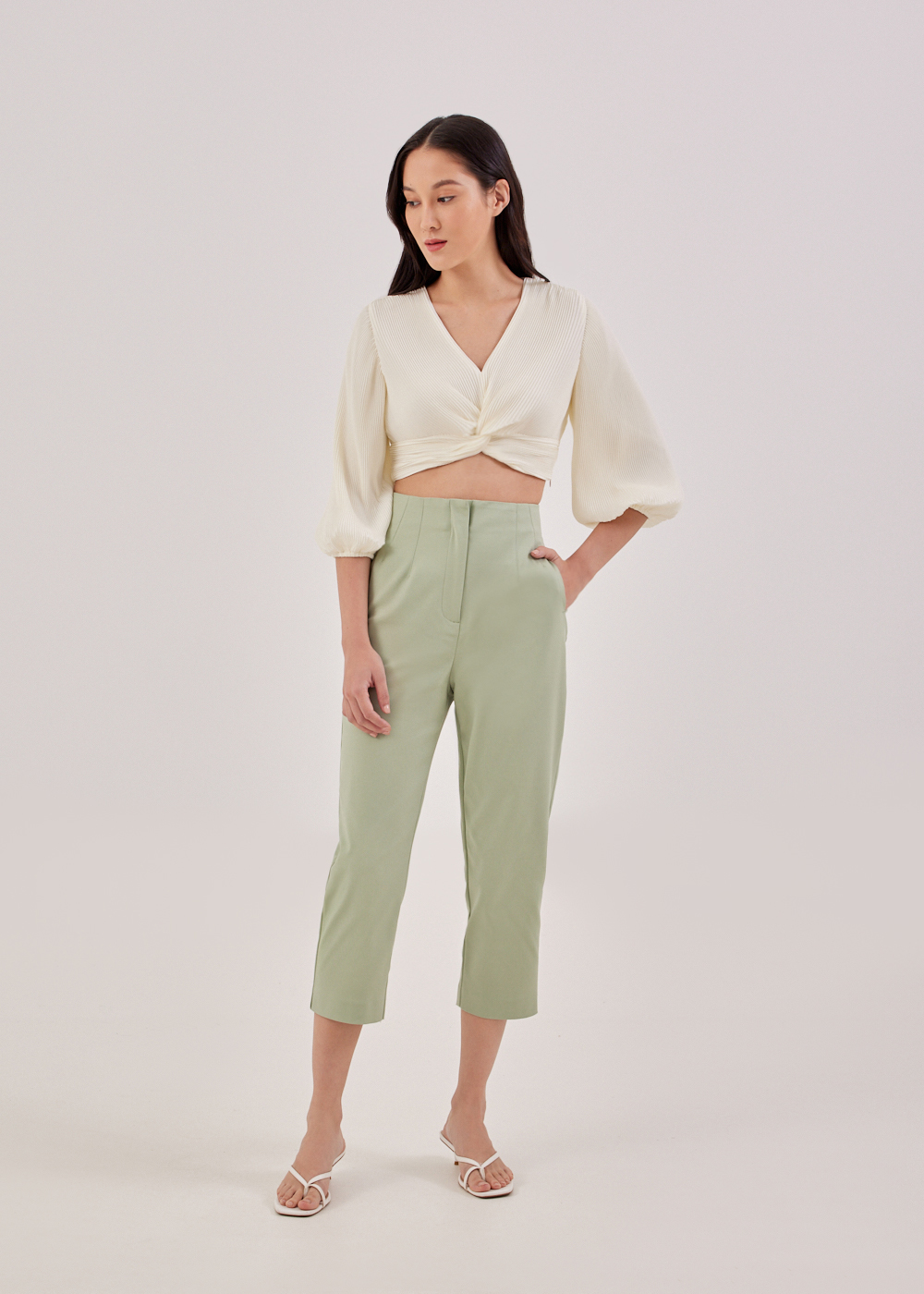 

Roxanne Tailored Peg Leg Pants-156-XS