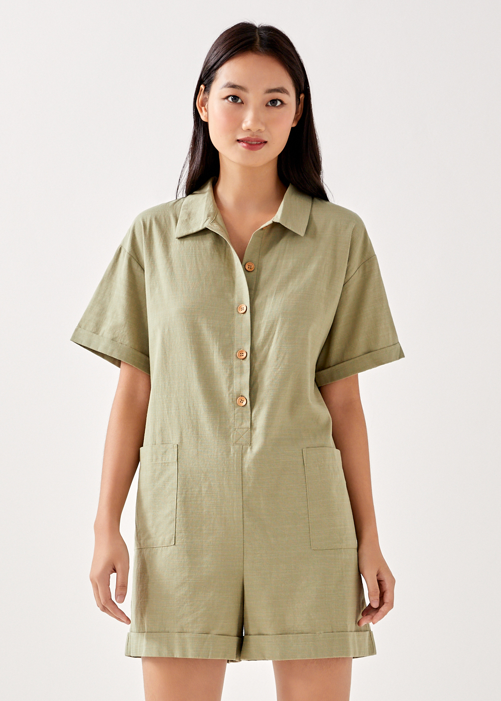 Buy Coralie Relaxed Shirt Romper @ Love, Bonito Singapore