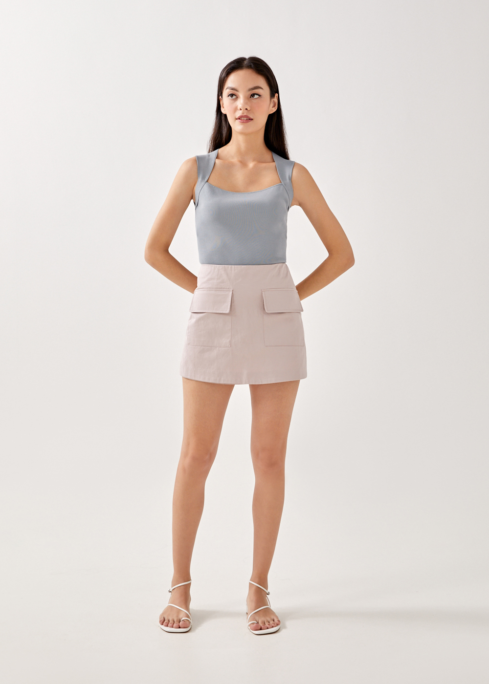 

Cyndie Square Neck Knit Top-231-M