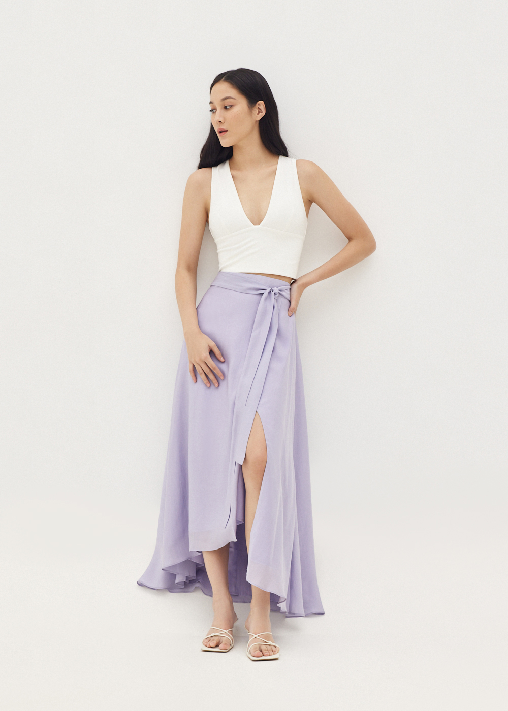 

Carlota Side Tie Flare Skirt-030-XXS