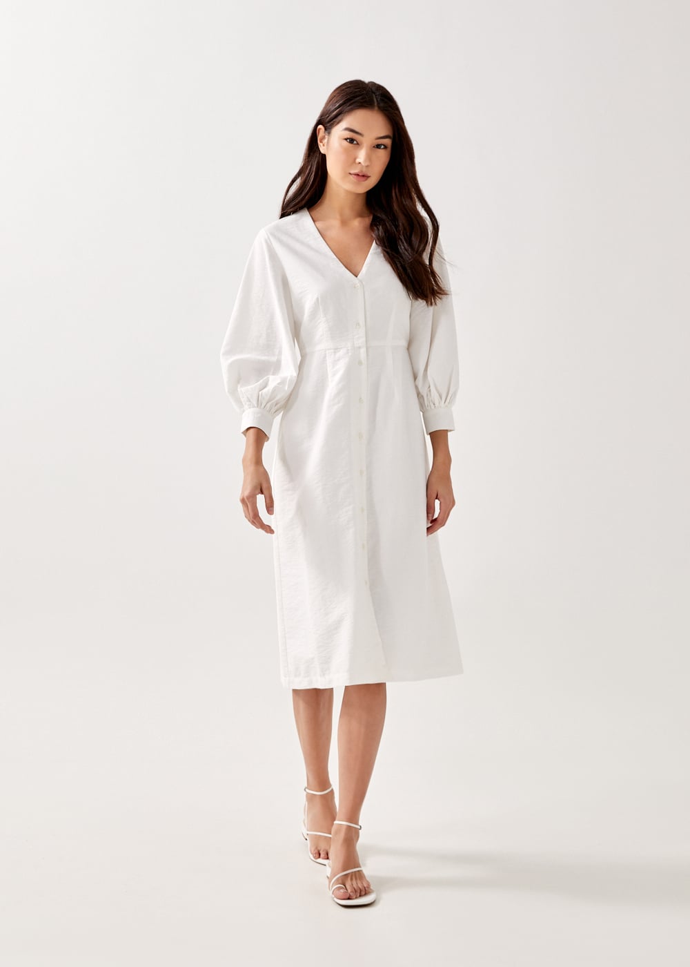 puff sleeve peasant dress
