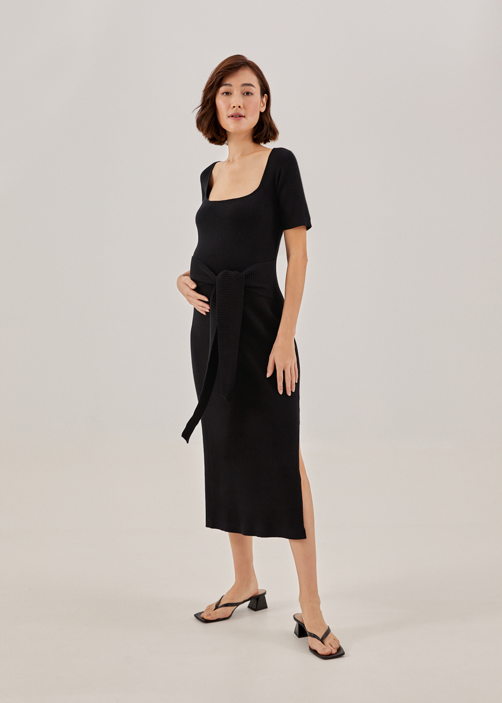 

Louise Maternity Knit Midaxi Dress-014-M