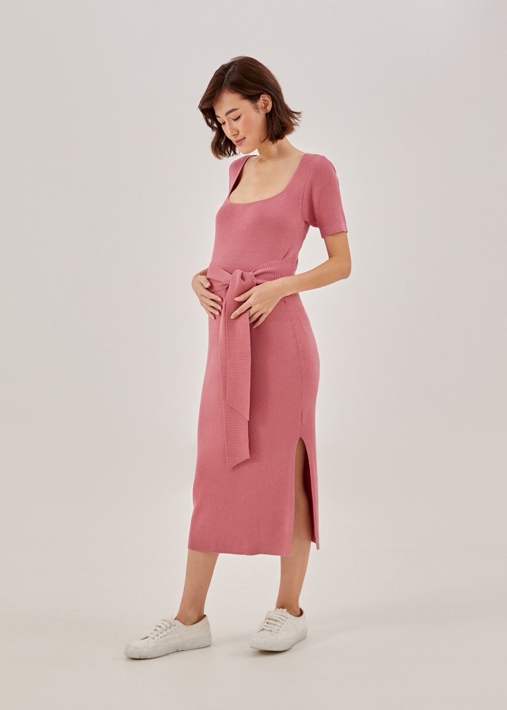 

Louise Maternity Knit Midaxi Dress-386-L