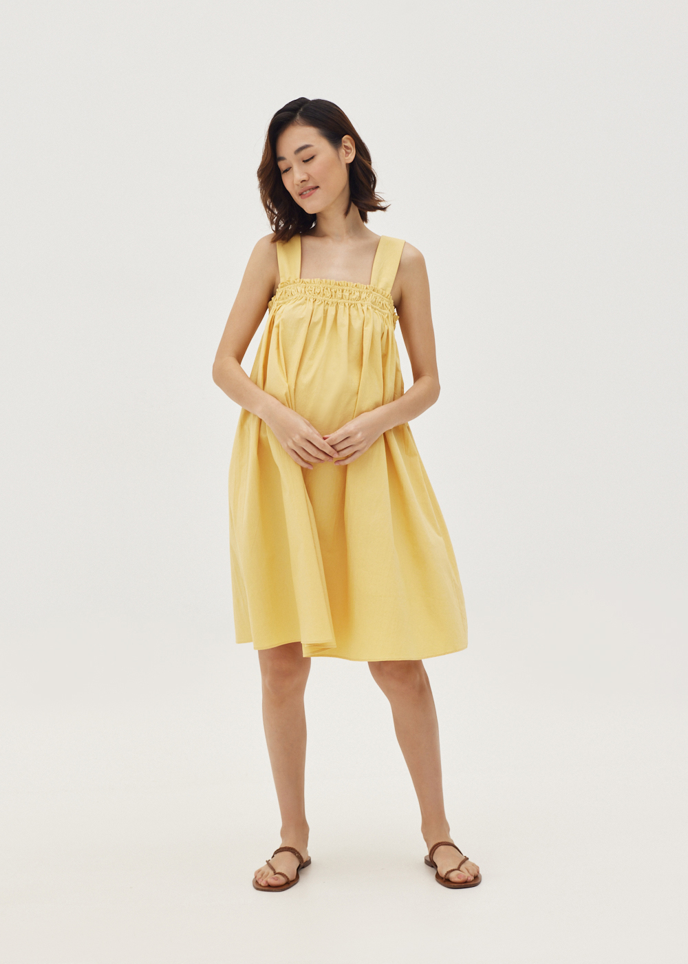 

Cornelia Maternity Textured Swing Dress-203-XXS