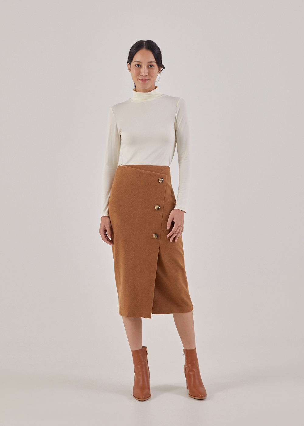 

Sabrine Button Down Column Skirt-304-S