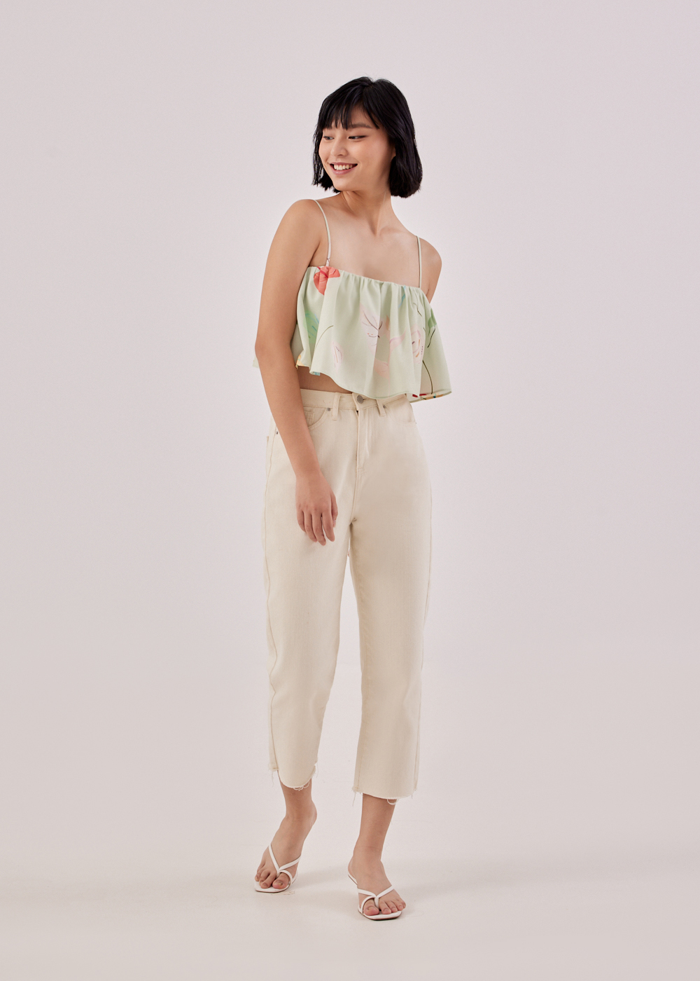 

Lucia Padded Cropped Camisole in Precious Treasures-156-XS