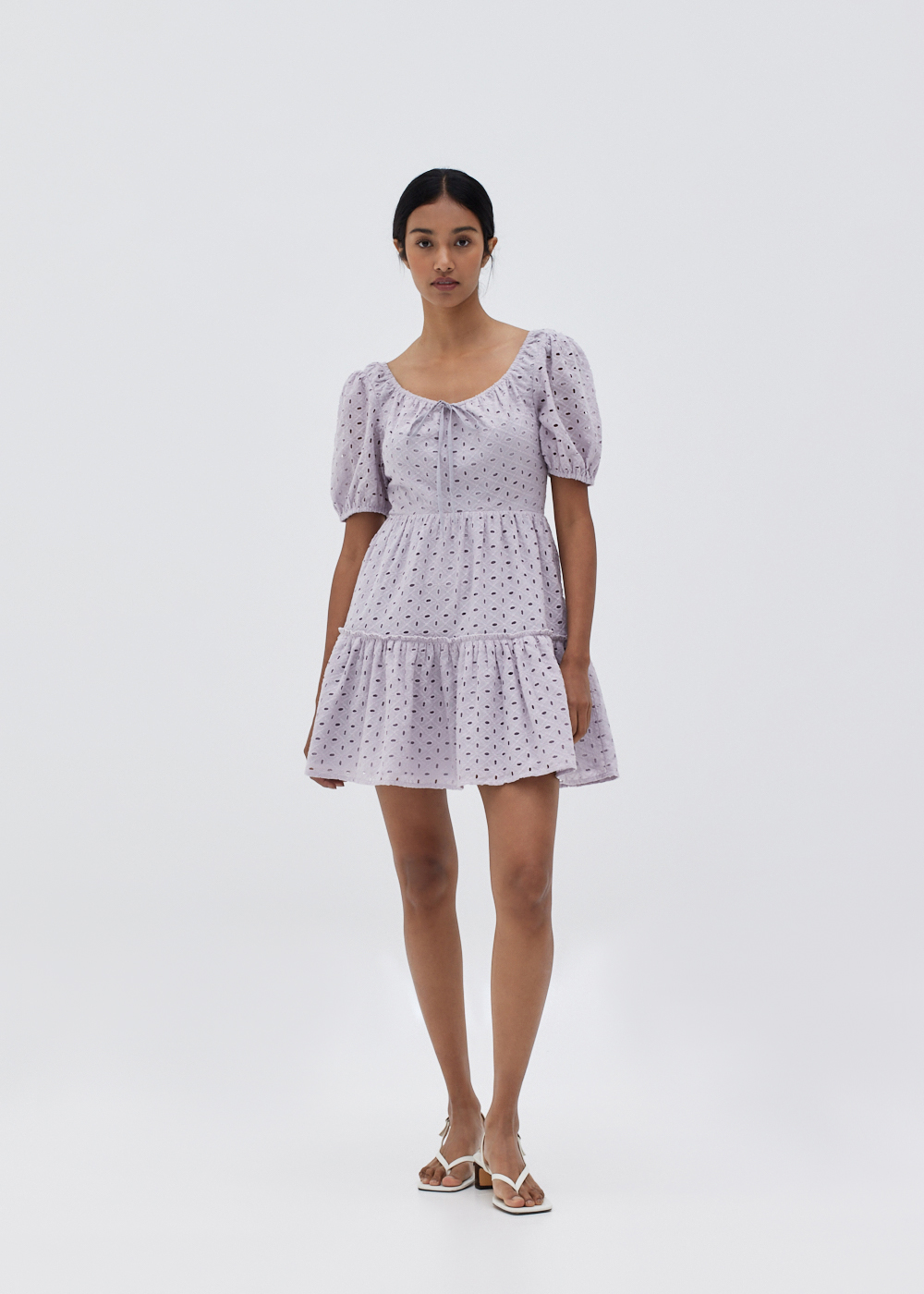 

Lynda Broderie Tiered Dress-047-XXS