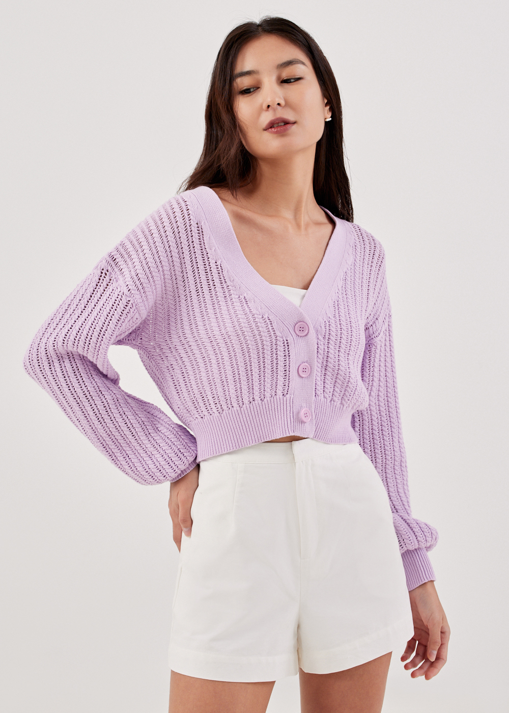 

Evalene Puff Sleeve Cardigan-047-XS
