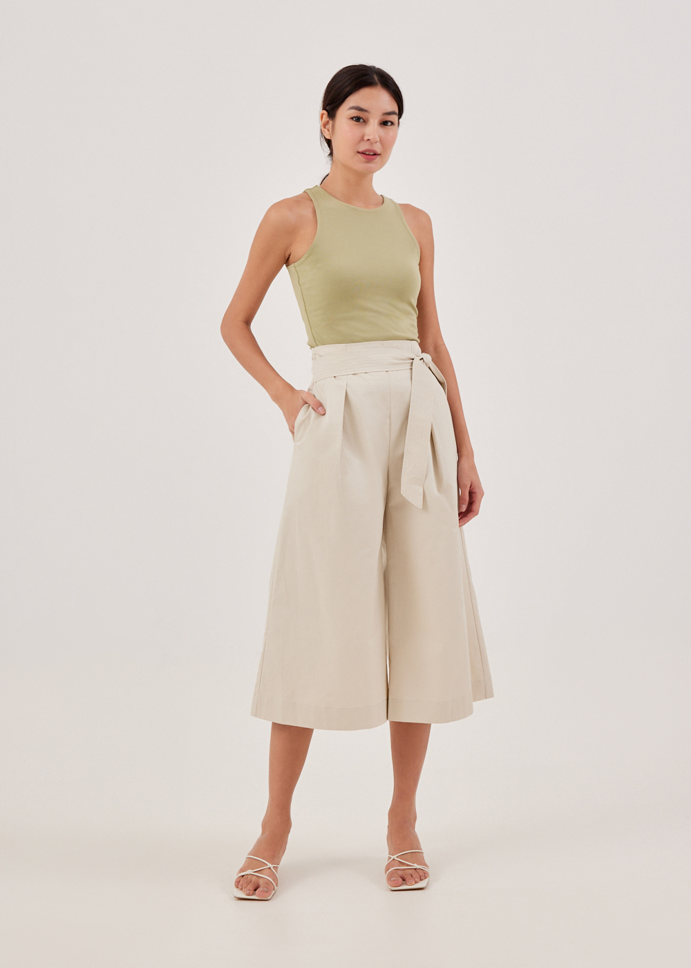 

Dallyn Wide Leg Sash Culottes-035-S