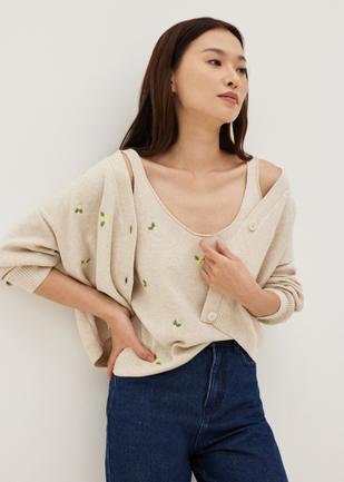Emberlee Knit Embroidered Tank Top