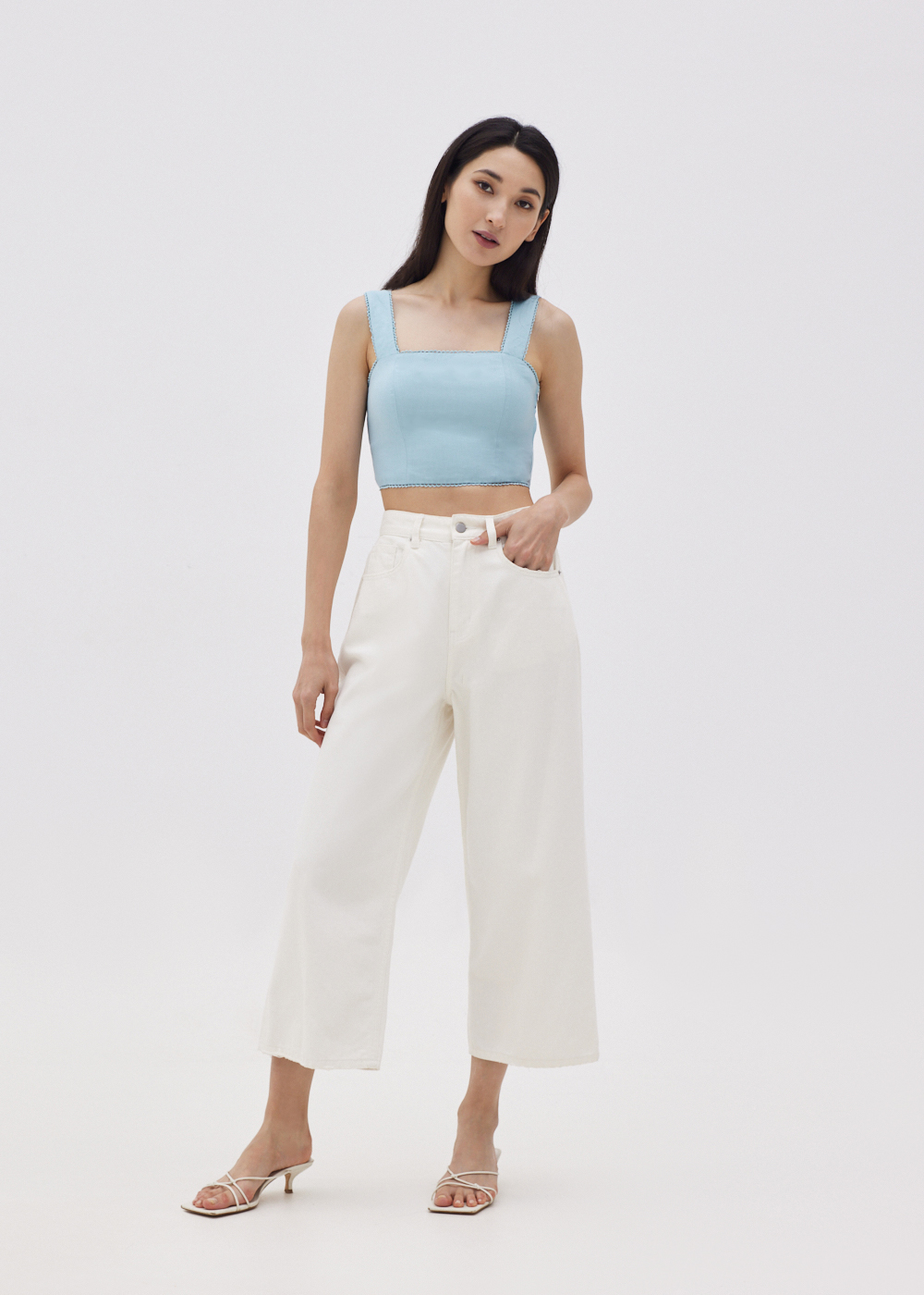 

Jannat Linen Scallop Trim Crop Top-167-M