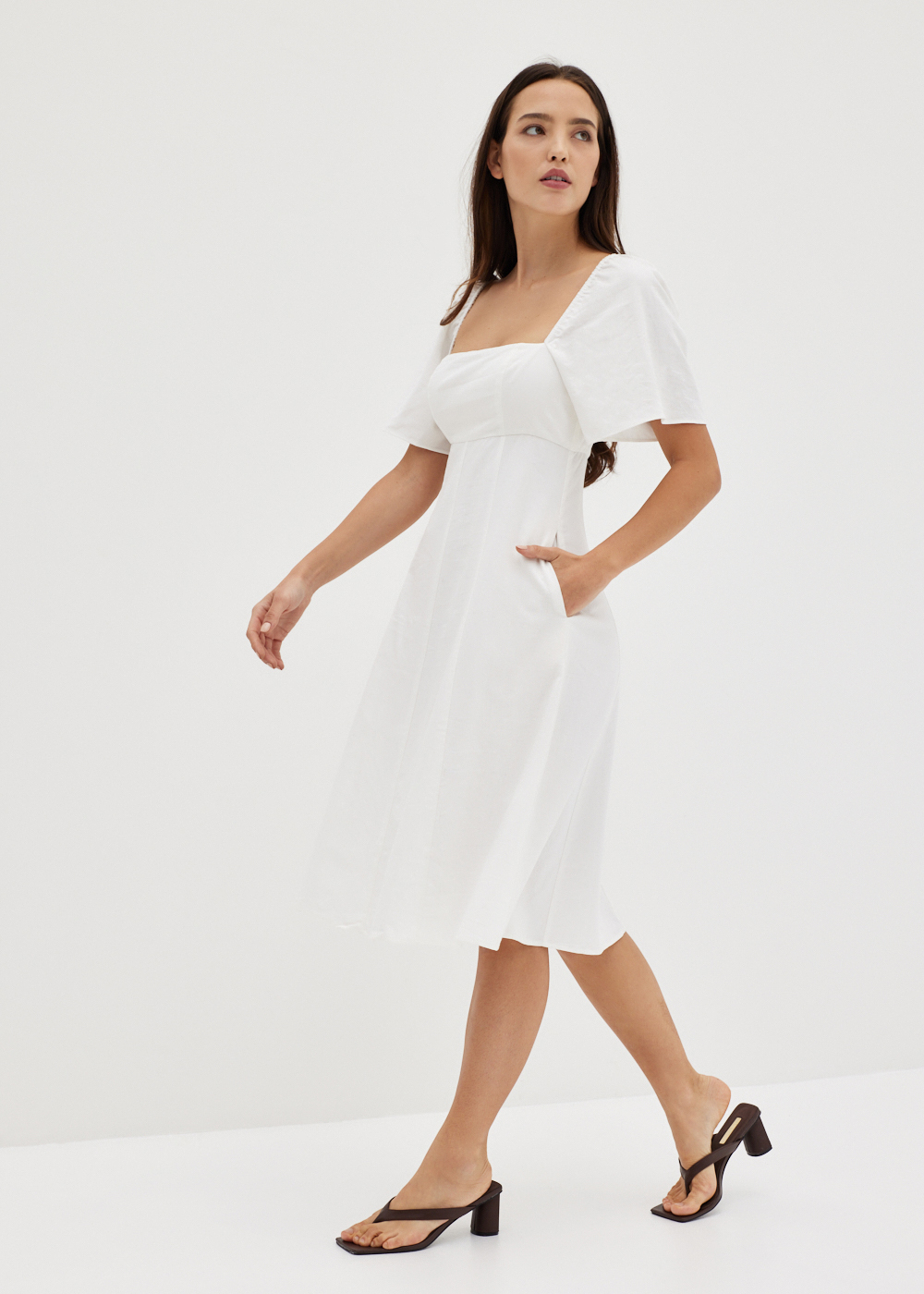 

Elisse Linen Fit & Flare Dress-031-XXS